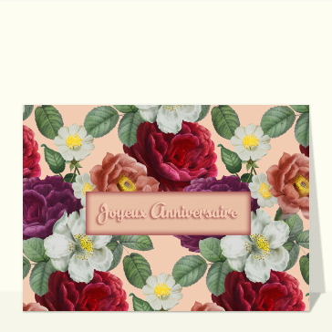 Fleurs &eacute;clatantes pour un joyeux anniversaire