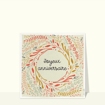 Anniversaire fleuri aux feuillages d&eacute;licats