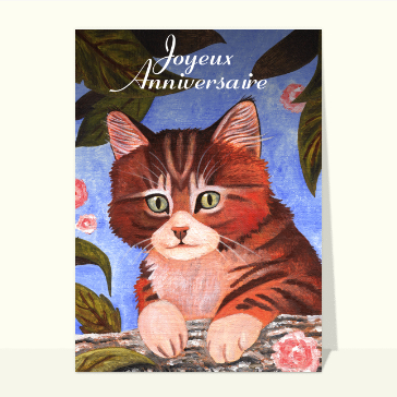 Chat peint avec fleurs pour un anniversaire