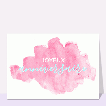 Anniversaire aquarelle rose p&eacute;tillante