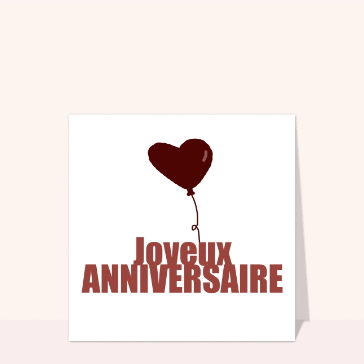 Joyeux anniversaire avec un ballon en c&oelig;ur