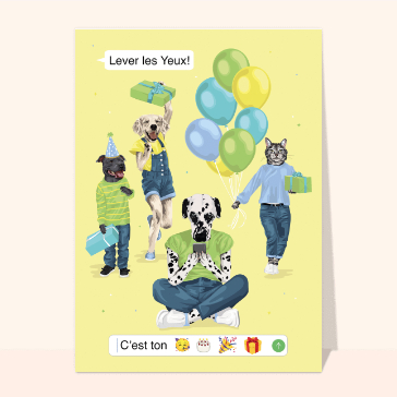 Joyeux anniversaire avec des animaux festifs