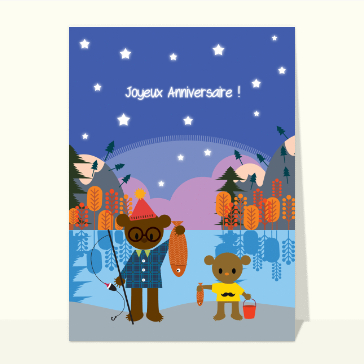 Joyeux anniversaire ours en pleine nature