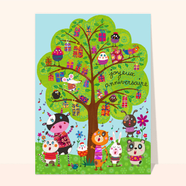 Joyeux anniversaire avec des animaux chantants
