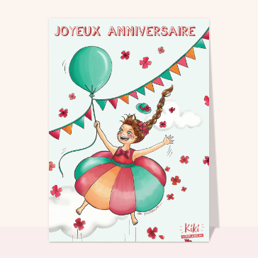 Petite fille r&ecirc;veuse sous les nuages