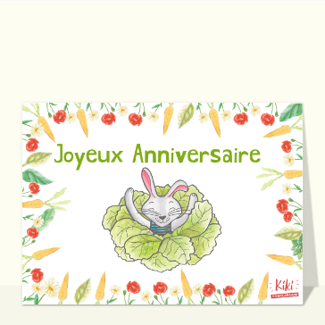 Joyeux anniversaire avec un lapin joueur