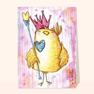 Oiseau roi pour un anniversaire joyeux