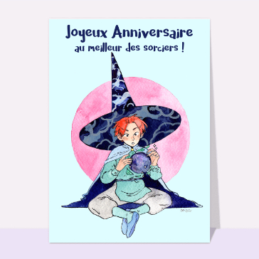 Sorcier enchant&eacute; pour un joyeux anniversaire
