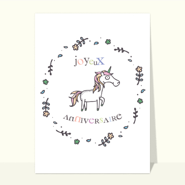 Licorne joyeuse pour un anniversaire magique