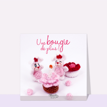 Bougie d'anniversaire avec souris joyeuses