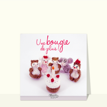 Bougie d'anniversaire avec les animaux joyeux