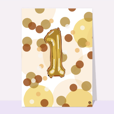 Ballon dor&eacute; pour un premier anniversaire
