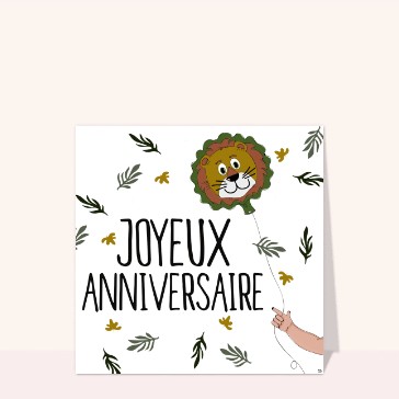 Joyeux anniversaire avec un lion festif