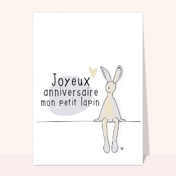 Joyeux anniversaire avec un lapin mignon