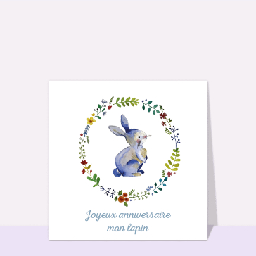 Joyeux anniversaire avec un lapin adorable