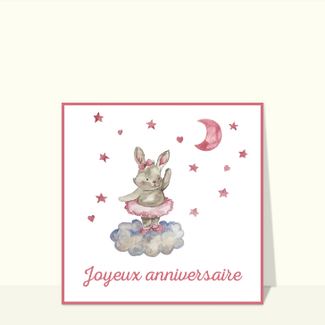 Joyeux anniversaire avec un petit lapin danseur