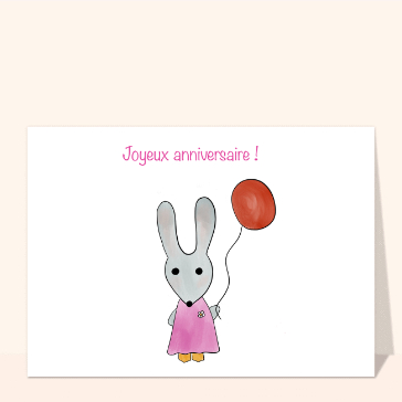 Lapin mignon avec un ballon d'anniversaire