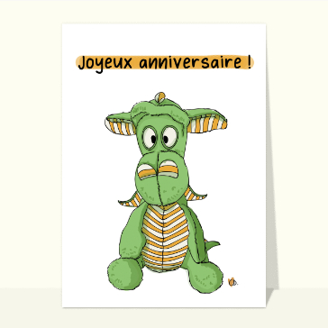 Joyeux anniversaire avec un dragon mignon