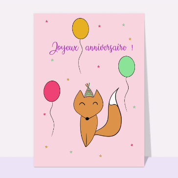 Joyeux anniversaire avec un renard joyeux