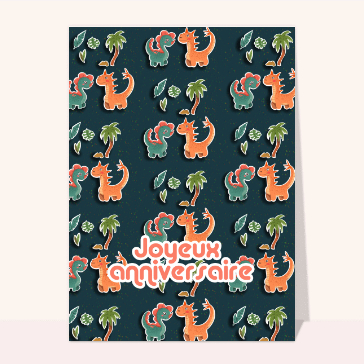 Joyeux anniversaire avec des dinosaures rigolos
