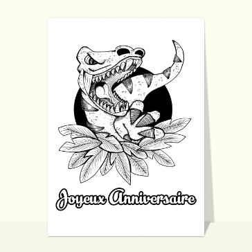 Dino rugissant pour un joyeux anniversaire