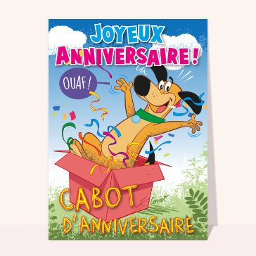 Joyeux anniversaire avec un cabot joyeux