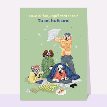 F&ecirc;te d'anniversaire avec des animaux joyeux