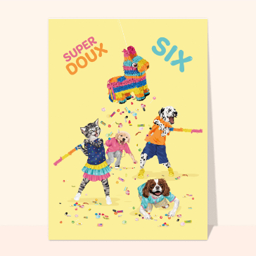 Super doux anniversaire avec des animaux joyeux