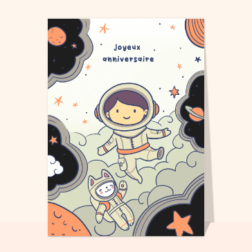 Joyeux anniversaire spatial avec astronautes
