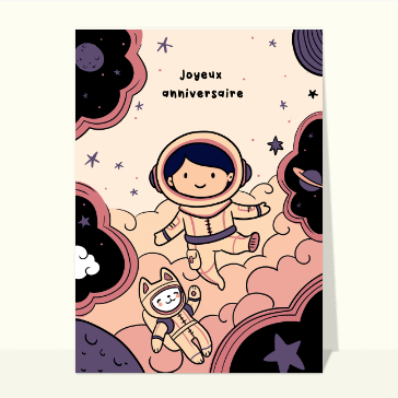 Joyeux anniversaire spacial avec des astronautes