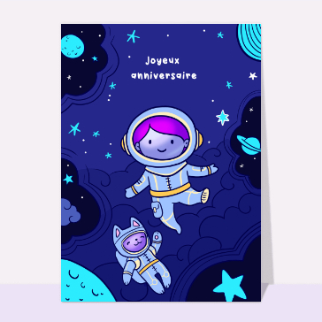 Joyeux anniversaire spatial avec des astronautes