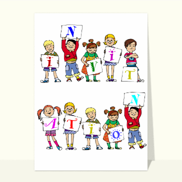 Invitation joyeuse avec des enfants rieurs