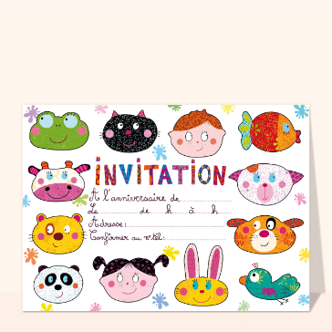 Invitation joyeuse des petits animaux