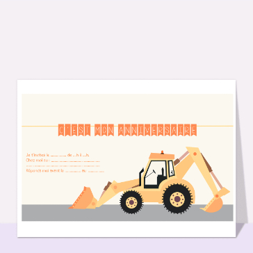Invitation amusante avec un bulldozer
