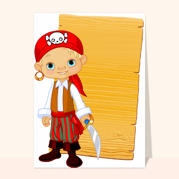 Invitation pirate pour une f&ecirc;te d'anniversaire