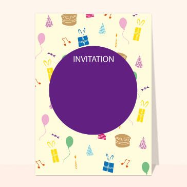 Invitation joyeuse avec surprises color&eacute;es
