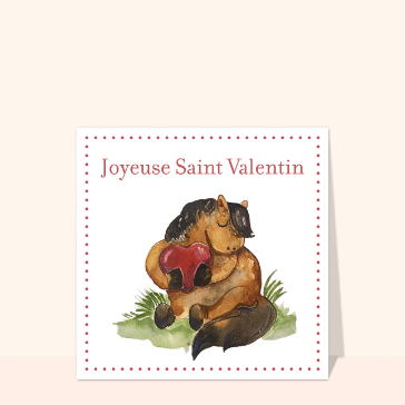 Poney tendre avec c&oelig;ur rouge pour la Saint-Valentin