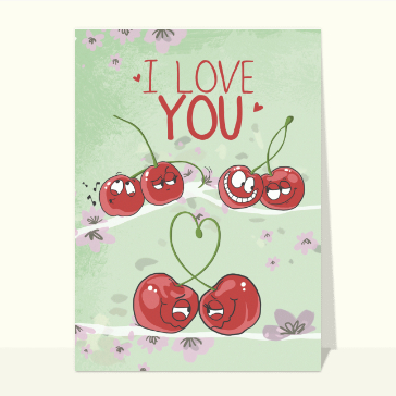Cerises complices pour l'amour humoristique