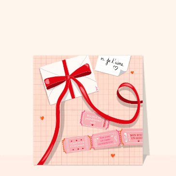 Amour humoristique avec des bons cadeaux