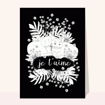 Chats c&acirc;lins et fleurs d'amour