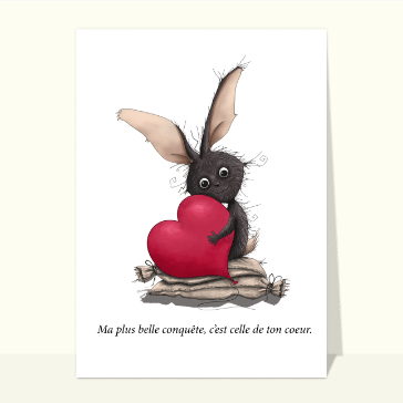Lapin mignon avec un coeur rouge