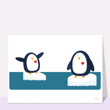 Pingouins amoureux sur la glace