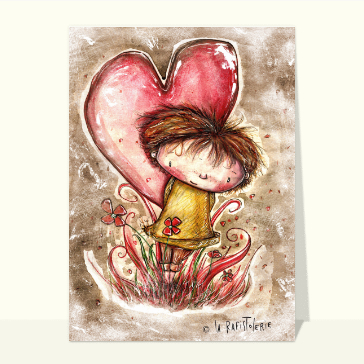 Coquin de coeur avec fleurs et tendresse