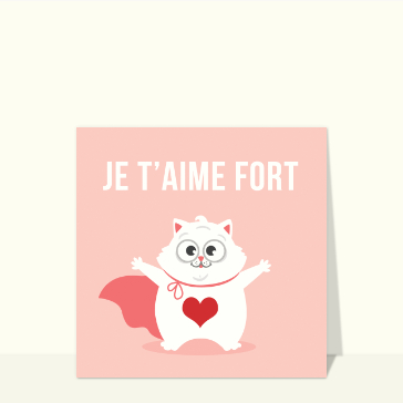 Chat mignon super-h&eacute;ros pour dire je t'aime