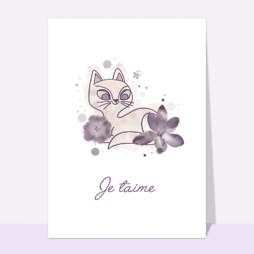 Chat mignon et fleurs pour une d&eacute;claration d'amour