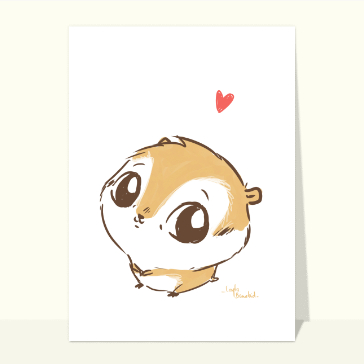 &Eacute;cureuil mignon avec un c&oelig;ur d'amour