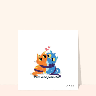 Mon petit chat et ses coeurs d'amour