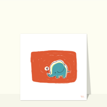 &Eacute;l&eacute;phant mignon offrant un c&oelig;ur d'amour