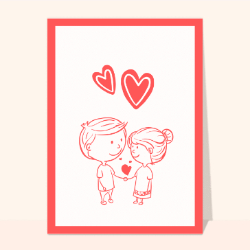 Coeur et &eacute;treinte sous des c&oelig;urs mignons