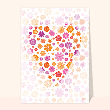 Fleurs en coeur pour un amour &eacute;clatant